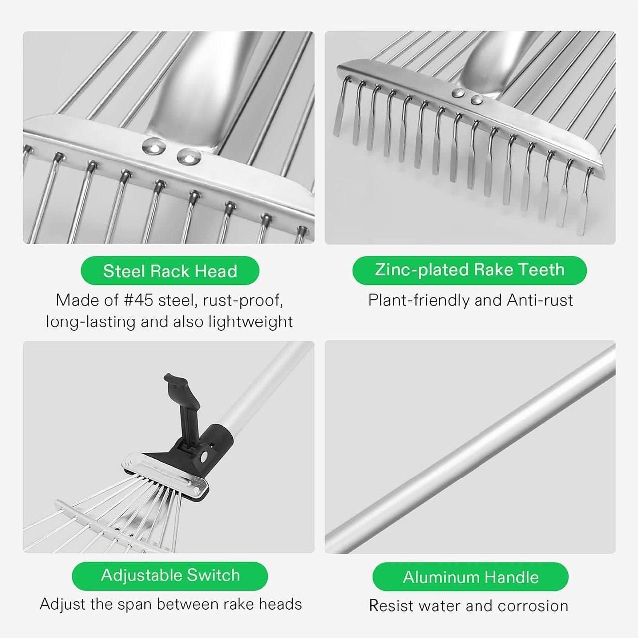 Versatile Telescopic Garden Rake Cleaning Tool