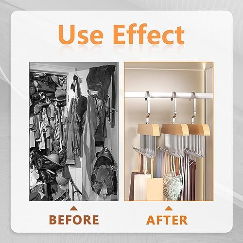 Multi Purpose Wooden Hangers With 8 Stainless Steel Hooks