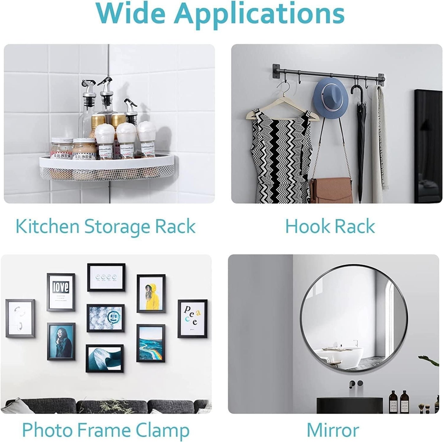 Wall Hooks-No drilling (Pack of 20)