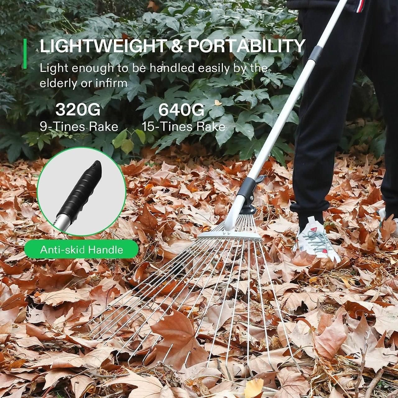 Versatile Telescopic Garden Rake Cleaning Tool