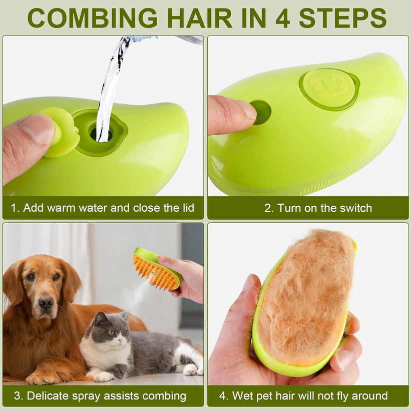 Steaming Pet Hairbrush